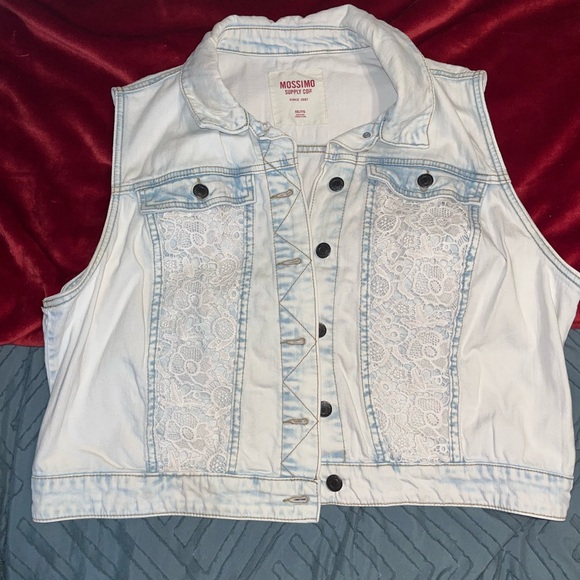 Mossimo Supply Co. Light Blue and White Denim Vest - Picture 1 of 3